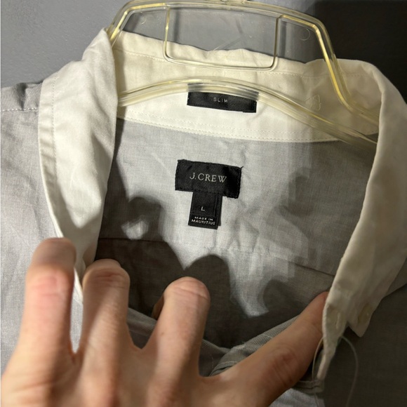 J.Crew Grey Button Up Slim Shirt Mens Size Large - Picture 4 of 5